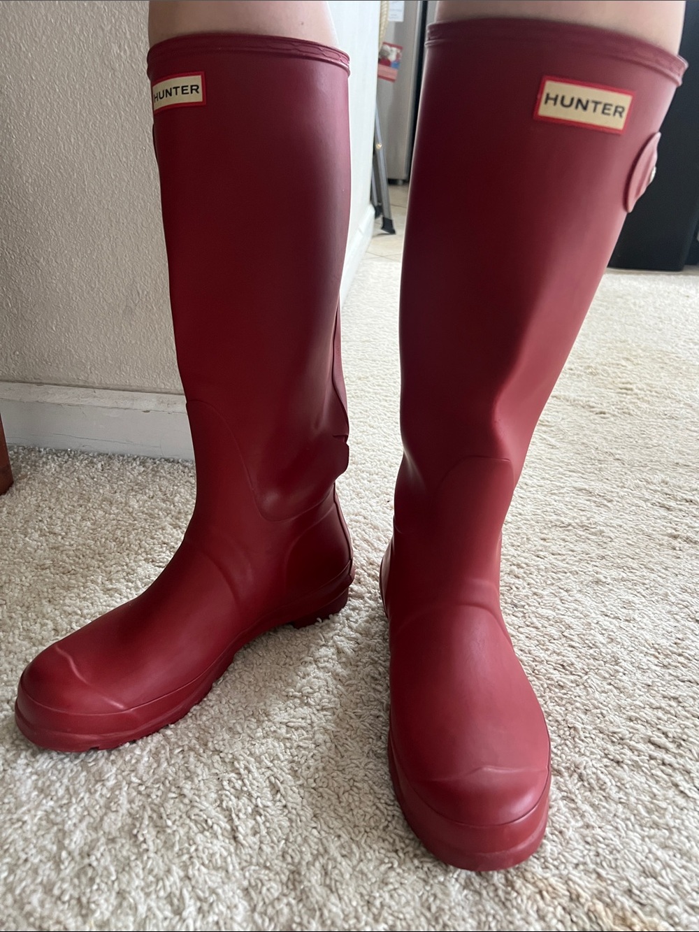 Hunter Tall Women's Rain Boots in Military Red